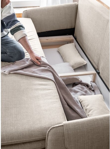 Bež sklopiva sofa 207 cm Simon – Miuform