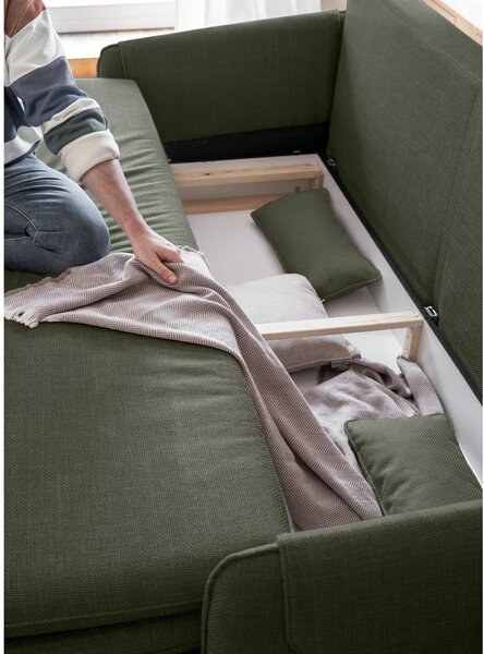 Zelena sklopiva sofa 207 cm Simon – Miuform