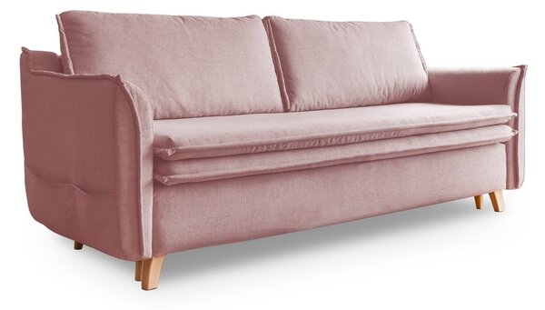 Svijetlo ružičasta sklopiva sofa 225 cm – Miuform