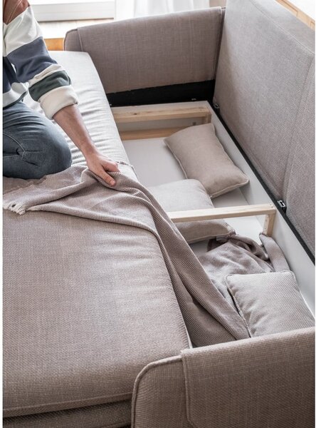 Svjetlo smeđa sklopiva sofa 207 cm Simon – Miuform