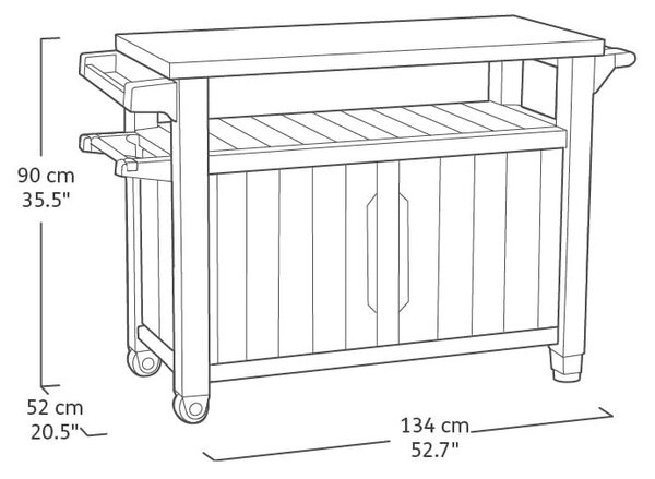Pomoćni stol za roštilj 134x52 cm Unity – Keter