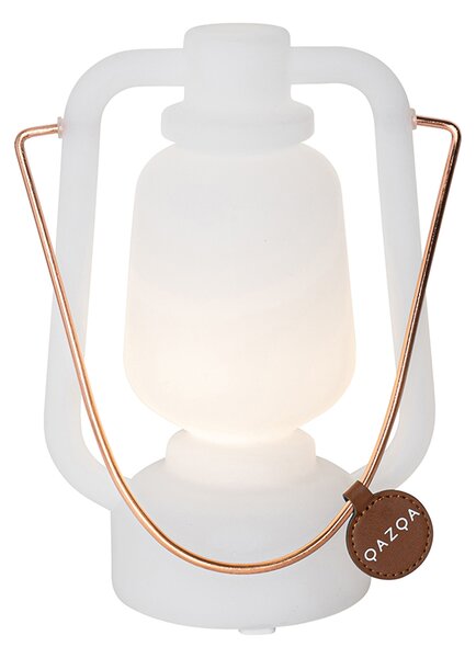 Stolna svjetiljka punjiva 22 cm IP44 bijela - Storm Mini