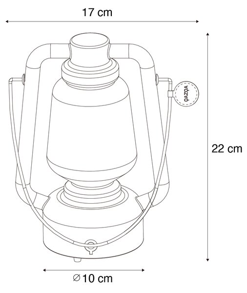 Stolna svjetiljka punjiva 22 cm IP44 bijela - Storm Mini