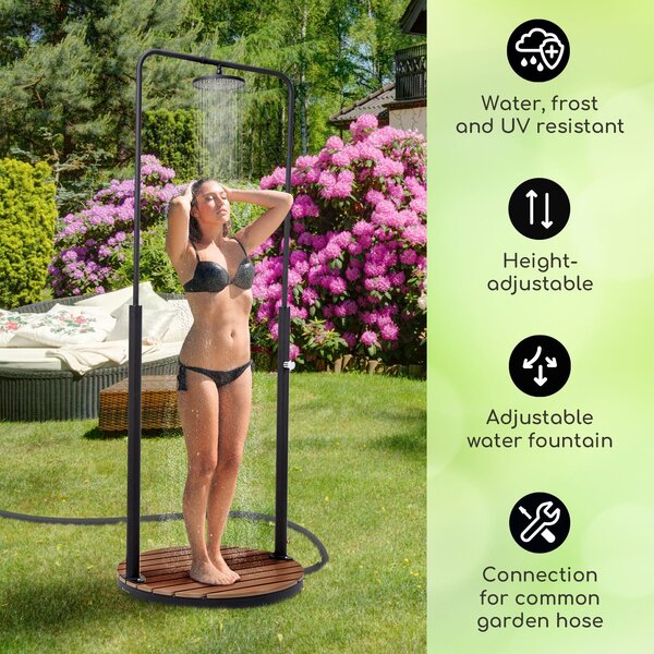 Blumfeldt Sumatra Falls Round, vrtni tuš, WPC, aluminij, Ø 80 cm, okrugli