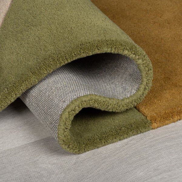 Zeleni ručno rađen vunen tepih 150x240 cm Lozenge – Flair Rugs
