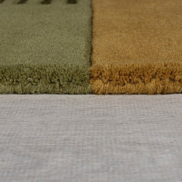 Zeleni ručno rađen vunen tepih 150x240 cm Lozenge – Flair Rugs