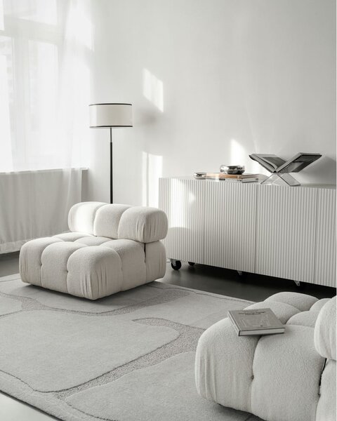 Svijetlo sivi vunen tepih 160x230 cm Morphic Organica – Agnella