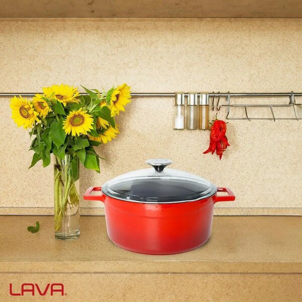 Lava Glaze okrugli Dutch oven sa staklenim poklopcem