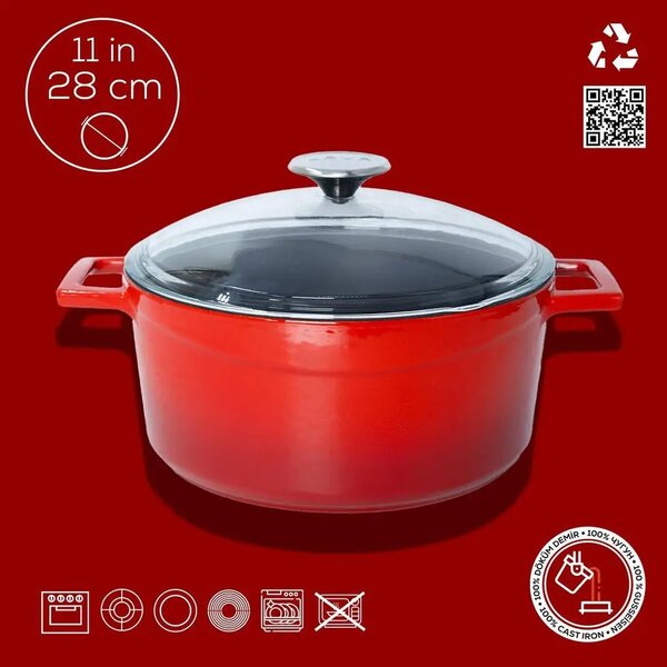 Lava Glaze okrugli Dutch oven sa staklenim poklopcem