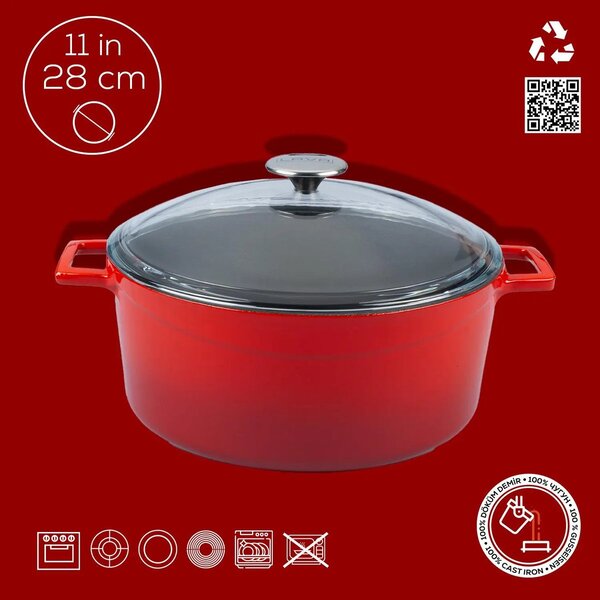 Lava Glaze okrugli Dutch oven sa staklenim poklopcem