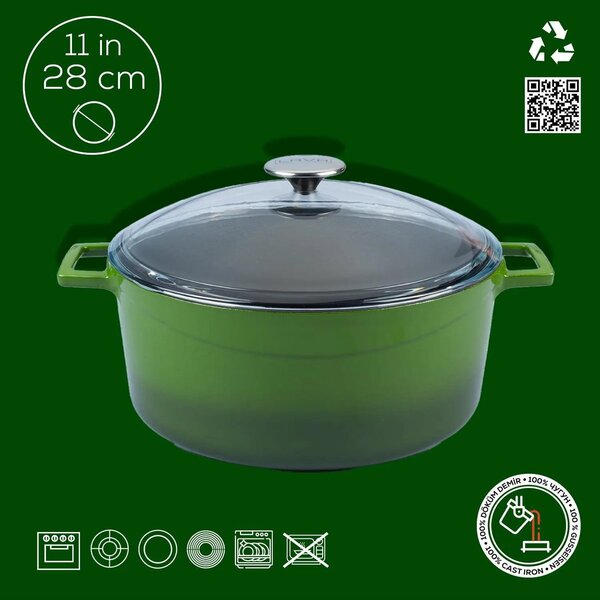 Lava Glaze okrugli Dutch oven sa staklenim poklopcem