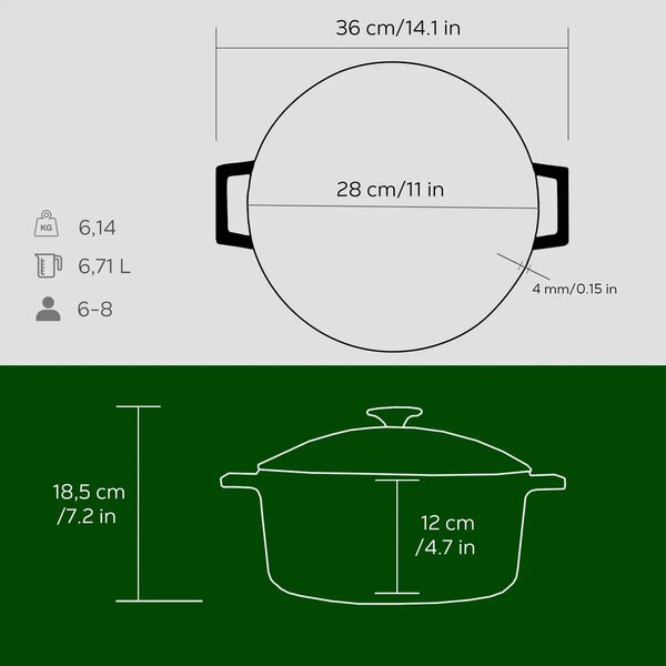 Lava Glaze okrugli Dutch oven sa staklenim poklopcem