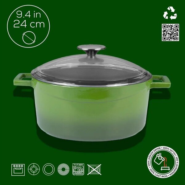 Lava Glaze okrugli Dutch oven sa staklenim poklopcem
