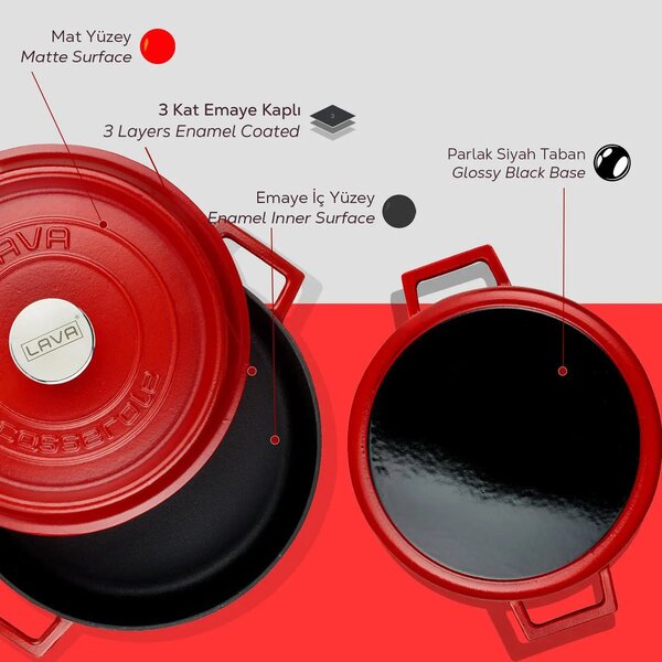 Lava okrugli niski Dutch oven