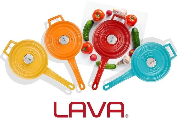 Lava posuda za umake s integriranim ručkama i poklopcem