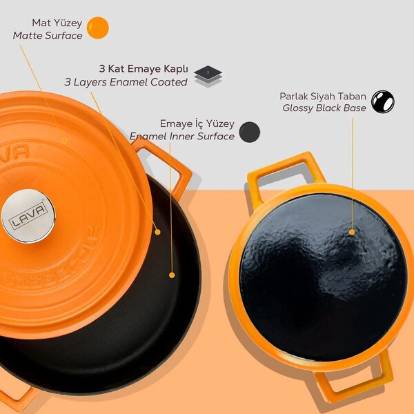Lava okrugli niski Dutch oven