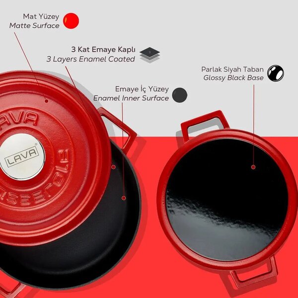 Lava okrugli niski Dutch oven