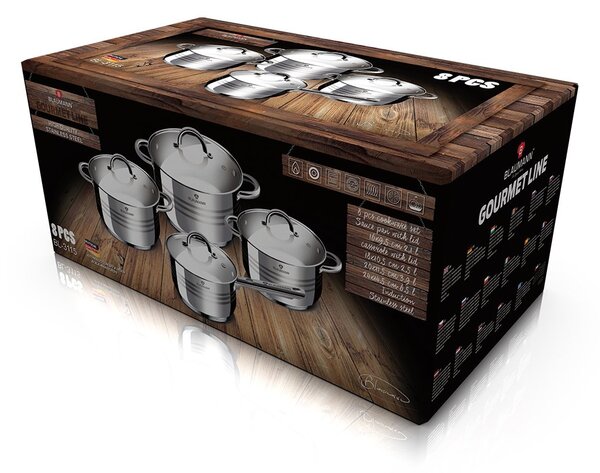 Blaumann Gourmet 8u1 set inox posuđa
