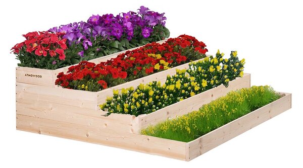 ATMOWOOD Drvena gredica na 4 kata 120 x 120 x 40 cm