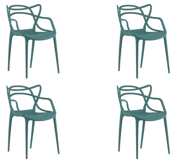 Set 4 kom plastičnih stolica KATO, petrolej