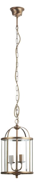 Steinhauer Viseća svjetiljka Pimpernel, Ø 23 cm, bronca, prozirno staklo, prigušiva, Bronca / stari mesing, Područje hodnika, Metal