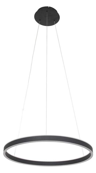 Steinhauer LED viseća svjetiljka Ringlux Ø 60cm 2 žarulje crna, prigušiva, Crno, Dnevni boravak/blagovaonica, Metal