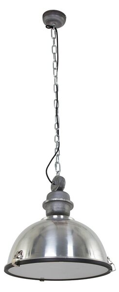 Steinhauer Bikkel viseća svjetiljka, Ø 42 cm, čelična boja, metal, staklo, E27, prigušiva, Metalik, Kuhinja, Metal