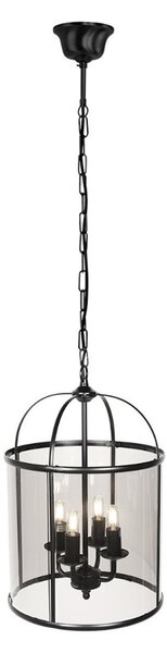 Steinhauer Viseća svjetiljka Pimpernel, Ø 32 cm, crna, dimljeno sivo staklo, prigušiva, Crno, Područje hodnika, Metal