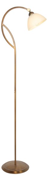 Steinhauer Podna lampa Anthea, bronca, krem, metal, staklo, E27, Bronca / stari mesing, Dnevni boravak/blagovaonica, Staklo