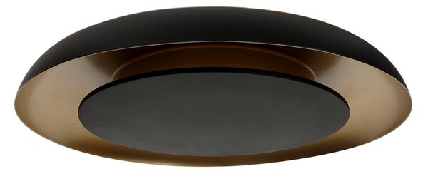 Steinhauer LED stropna svjetiljka Golden Veil, crno/zlatna, prigušljiva, metalna, prigušiva, Crno, Dnevni boravak/blagovaonica, Metal