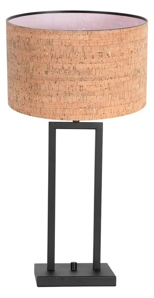 Steinhauer Stang 4357ZW stolna lampa, pluton, crna/smeđa, visina 55 cm, Crno, Dnevni boravak/blagovaonica, Metal