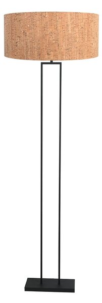 Steinhauer Podna lampa Stang, crno/smeđa, visina 160 cm, pluto, prigušiva, Crno, Dnevni boravak/blagovaonica, Metal