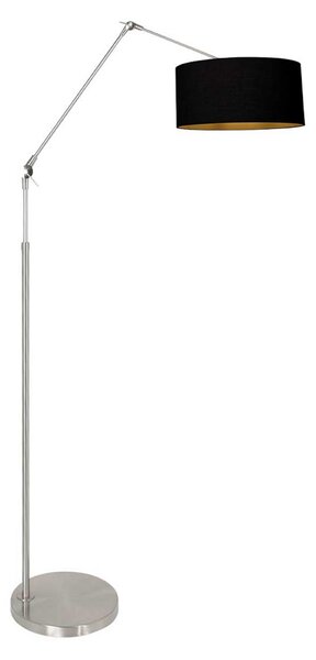 Steinhauer Podna lampa Prestige Chic, boje čelika/crno-zlatna, visina 250 cm, prigušiva, Metalik, Dnevni boravak/blagovaonica, Metal