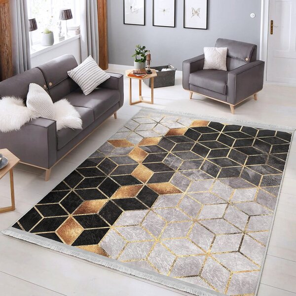 Tepih u sivo-zlatnoj boji 80x150 cm - Mila Home