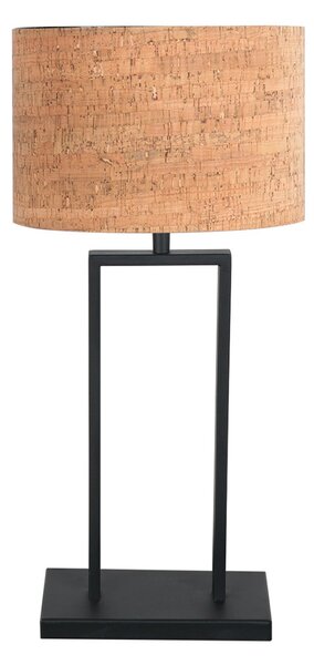 Steinhauer Stang 4364ZW stolna lampa, crna/korkasto smeđa, visina 55 cm, Crno, Dnevni boravak/blagovaonica, Metal