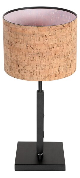 Steinhauer Stolna lampa Stan, crno/smeđa, visina 40 cm, pluto, Crno, Dnevni boravak/blagovaonica, Metal