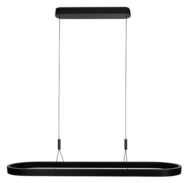 Steinhauer Mykty LED viseća lampa, crna, duljina 120 cm, metalna, 2 žarulje., prigušiva, Crno, Dnevni boravak/blagovaonica, Metal