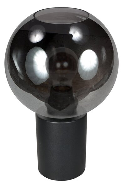 Mexlite Stolna lampa Bloeba, crna/dimno siva, Ø 20 cm, staklena kugla, Sivo, Dnevni boravak/blagovaonica, Staklo