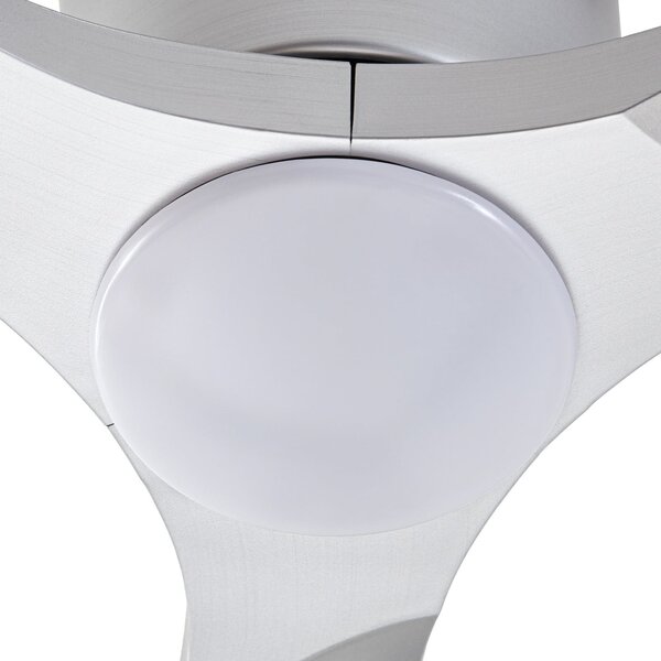 Moneno Smart LED stropni ventilator, srebrni, DC, prigušiv, CCT - Lucande Lucande, Moneno, prigušiv, Metalik, Dnevna soba, Metal, Moderan