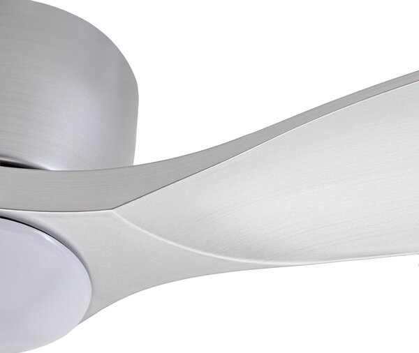 Moneno Smart LED stropni ventilator, srebrni, DC, prigušiv, CCT - Lucande Lucande, Moneno, prigušiv, Metalik, Dnevna soba, Metal, Moderan