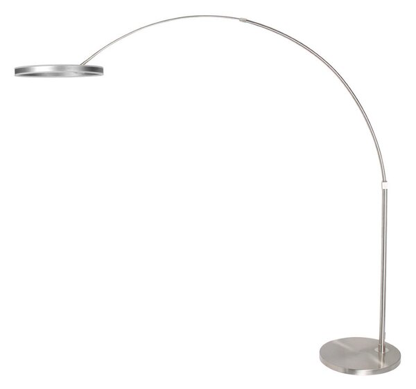 Steinhauer Ringlux LED lučna svjetiljka, boje čelika, metalna, CCT, prigušivač, prigušiva, Metalik, Dnevni boravak/blagovaonica, Metal