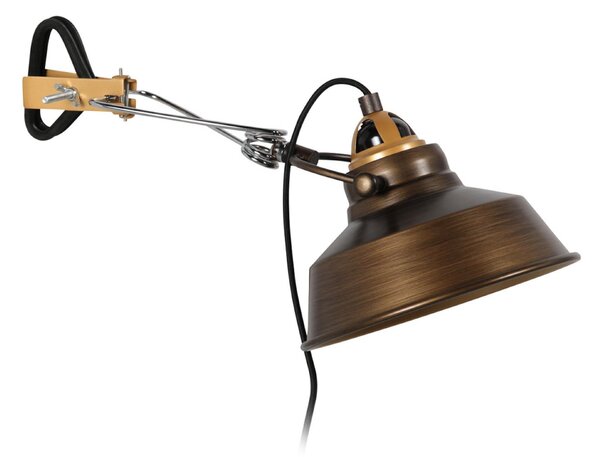 Mexlite Nove zidna svjetiljka, bronca, metal, kabel, utikač, E27, Bronca / stari mesing, Dnevni boravak/blagovaonica, Metal