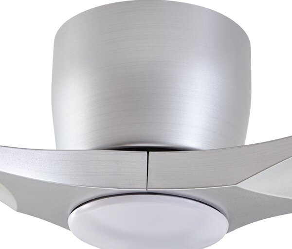 Moneno Smart LED stropni ventilator, srebrni, DC, prigušiv, CCT - Lucande Lucande, Moneno, prigušiv, Metalik, Dnevna soba, Metal, Moderan