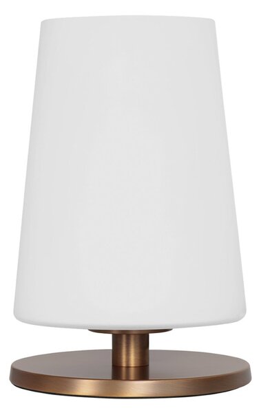 Steinhauer Ancilla stolna lampa, bronca, visina 26 cm, metal, staklo, E27, Bijela, Dnevni boravak/blagovaonica, Staklo