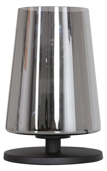 Steinhauer Ancilla stolna lampa, crna/dimljena, 26 cm, metal, staklo, E27, Crno, Dnevni boravak/blagovaonica, Staklo