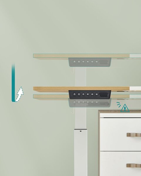 Električni radni stol podesive visine, 120 x 60 x (72–120) cm, boje hrasta i bijeli