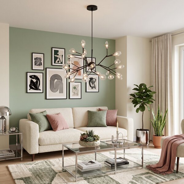 Viseća lampa 27 Crno bijela APP590-CP