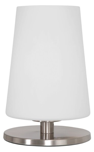 Steinhauer Ancilla stolna lampa, čelik, visina 26 cm, metal, staklo, E27, Bijela, Dnevni boravak/blagovaonica, Staklo