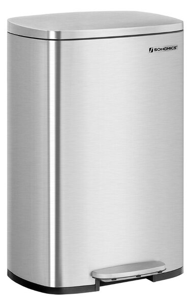 Kanta za smeće TIDY s tihim zatvaranjem, 50 l, srebrna SongmicsHome