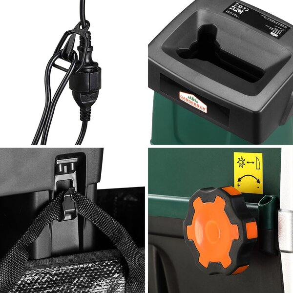 Vrtna sjeckalica/drobilica DIOX+2x vreća 60l, 3100W crno/zelena Gardebruk